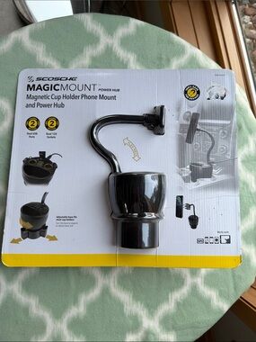 NWT Scosche MagicMount Magnetic Cup Holder Phone Mount - Black